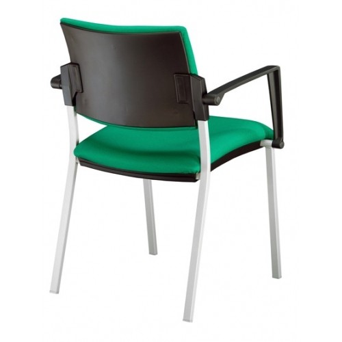 Jednací židle EMPIRE 64 s šedým plastem čalouněná - nosnost 130 kg  - výběr barevného provedení